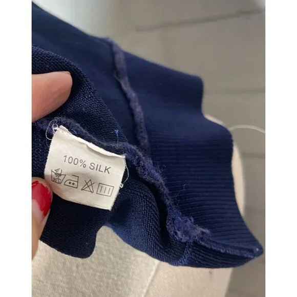 Yves Saint Laurent Navy Blue Blouse